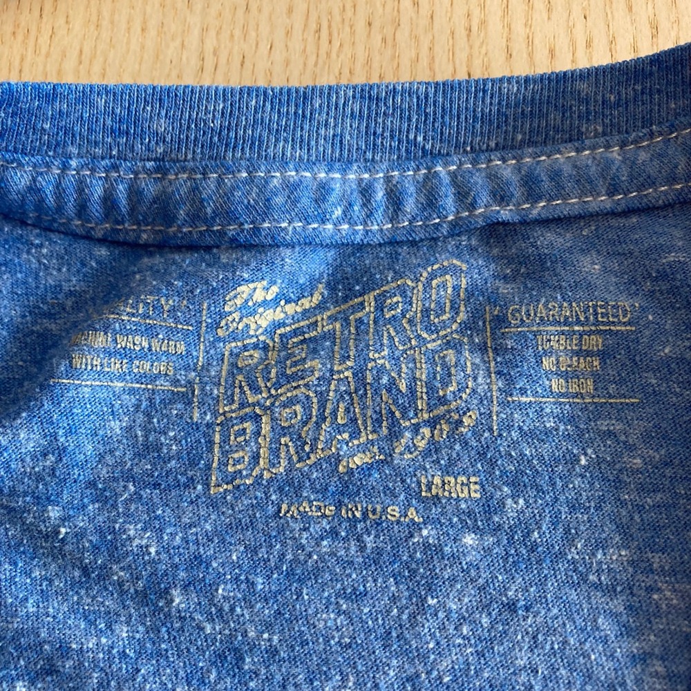 Retro Brand T-Shirt Mens Large Blue Ole Miss Rebels Distressed Graphic Tee - Picture 3 of 11